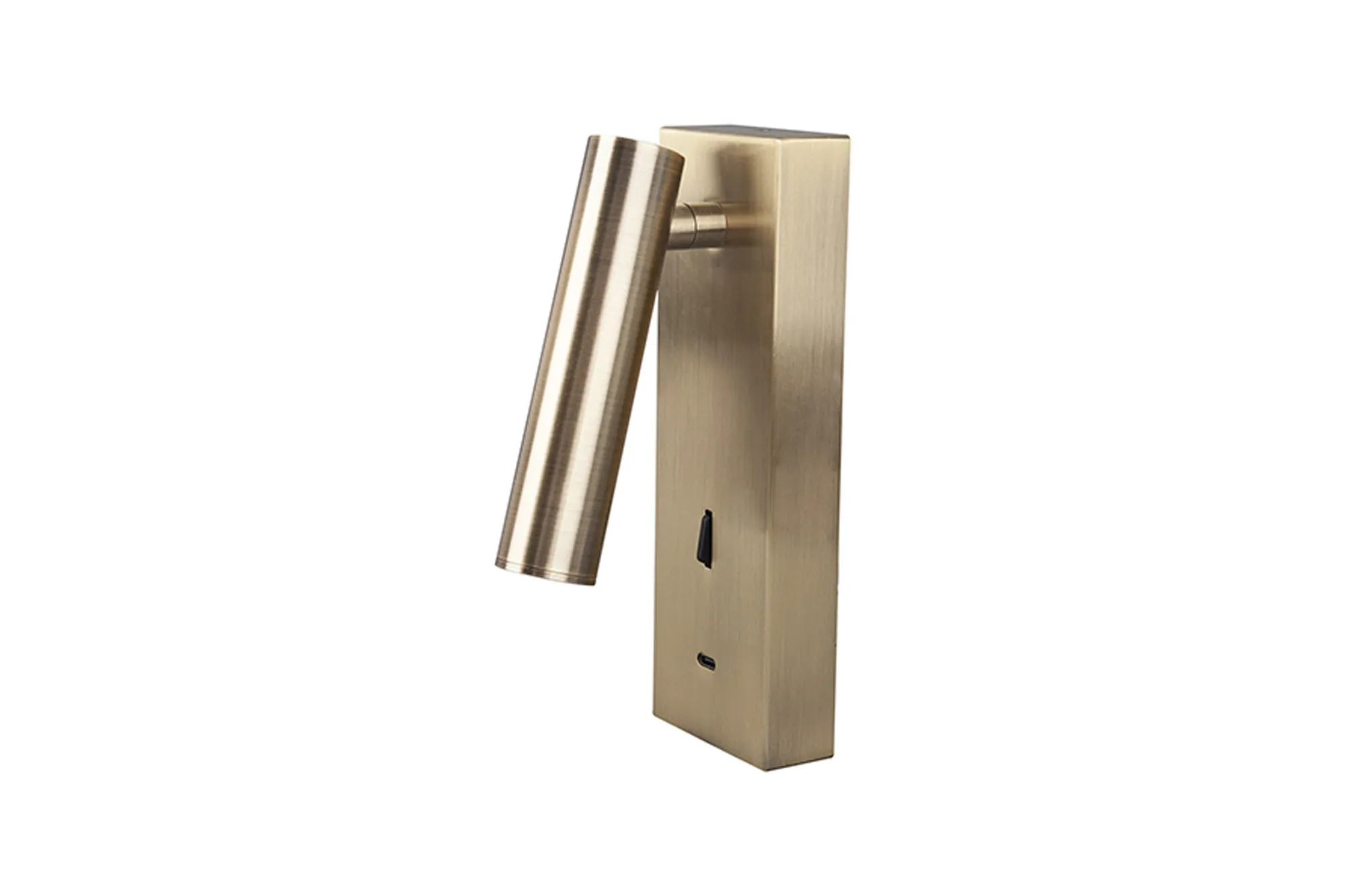 M8987  Tarifa III Switched Wall/Reading Light Adjustable With USB-C Socket, 3W LED, 3000K, 210lm, Switched, Antique Brass, 3yrs Warranty